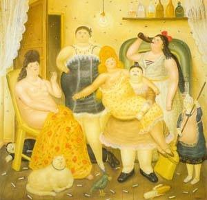 Oil botero,fernando Painting - The house of maria duque 1970 by Botero,Fernando