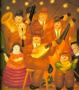 Oil botero,fernando Painting - The musicians 1979 by Botero,Fernando