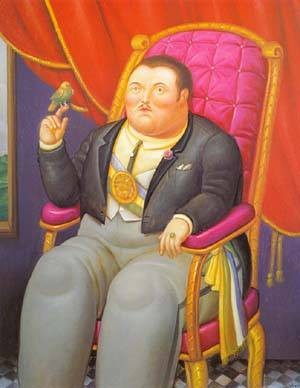 Oil botero,fernando Painting - The president 1995 by Botero,Fernando