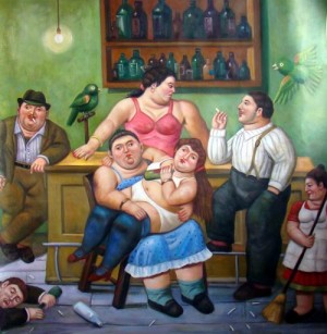 Oil botero,fernando Painting - The Private Party by Botero,Fernando