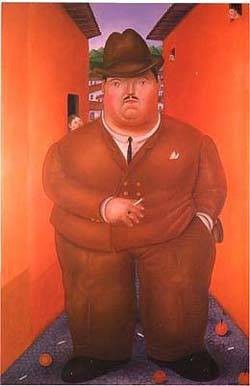 Oil street Painting - The street by Botero,Fernando