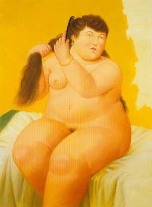 Oil botero,fernando Painting - Woman 1996 by Botero,Fernando