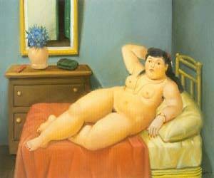 Oil botero,fernando Painting - Woman 1999 by Botero,Fernando