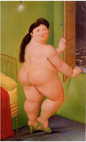 Oil woman Painting - Woman in front of a Window by Botero,Fernando