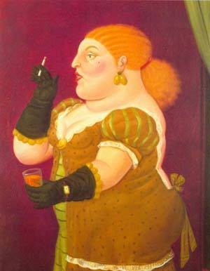 Oil botero,fernando Painting - Woman in profile 1992 by Botero,Fernando