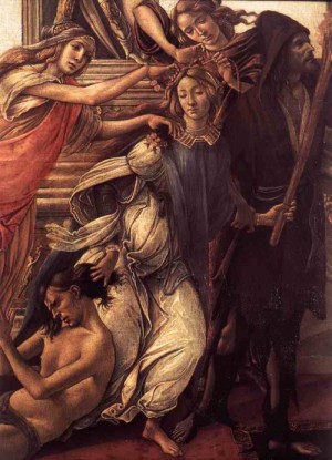 Oil botticelli,sandro Painting - Calumny (detail)  c.1495 by Botticelli,Sandro