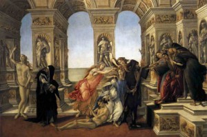 Oil botticelli,sandro Painting - Calumny of Apelles 1494-95 by Botticelli,Sandro