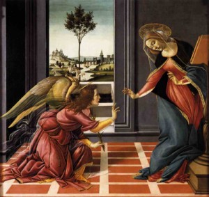 Oil botticelli,sandro Painting - Cestello Annunciation 1489-90 by Botticelli,Sandro