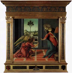 Oil annunciation Painting - Cestello Annunciation (in frame)1489-90 by Botticelli,Sandro