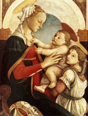 Oil angel Painting - Madonna and Child with an Angel 1465-67 by Botticelli,Sandro
