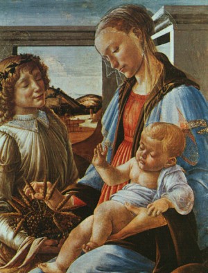 Oil botticelli,sandro Painting - Madonna and Child with an Angel, after 1469 by Botticelli,Sandro