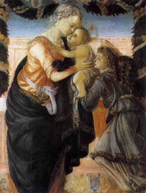 Oil angel Painting - Madonna and Child with an Angel by Botticelli,Sandro