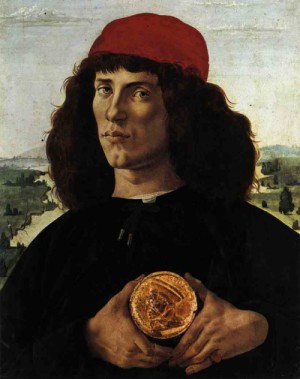  Photograph - Portrait of a Man with a Medal of Cosimo the Elder c.1474 by Botticelli,Sandro