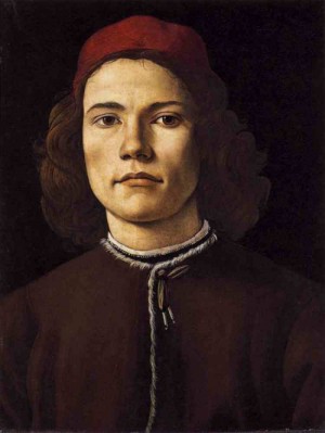 Oil portrait Painting - Portrait of a Young Man  c.1483 by Botticelli,Sandro