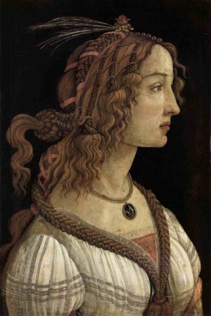 Oil Portrait Painting - Portrait of a Young Woman 1480-85 by Botticelli,Sandro