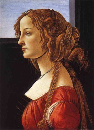 Oil woman Painting - Portrait of a Young Woman 1480 by Botticelli,Sandro