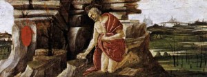 Oil botticelli,sandro Painting - St Jerome in Penitence  1490-92 by Botticelli,Sandro