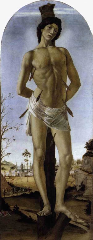 Oil botticelli,sandro Painting - St Sebastian c.1474 by Botticelli,Sandro