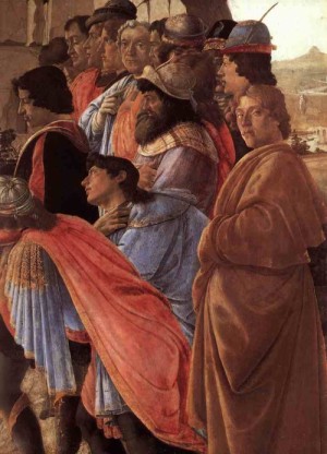 Oil the Painting - The Adoration of the Magi (detail) c.1475 by Botticelli,Sandro