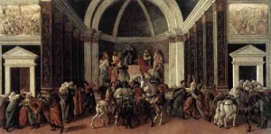 Oil botticelli,sandro Painting - The Story of Virginia 1495-1504 by Botticelli,Sandro