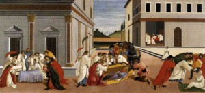 Oil botticelli,sandro Painting - Three Miracles of St Zenobius  1500-05 by Botticelli,Sandro