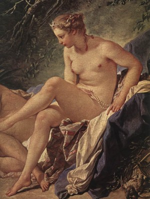 Oil boucher,francois Painting - Diana Resting after her Bath (detail)  1742 by Boucher,Francois