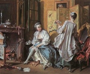 Oil canvas Painting - La Toilette 1742 canvas by Boucher,Francois
