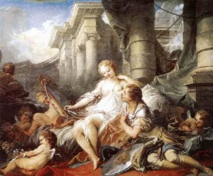 Rinaldo and Armida 1734 oil painting