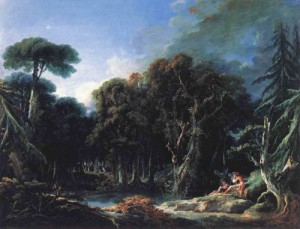 Oil the Painting - The Forest 1740 by Boucher,Francois