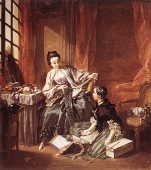 Oil boucher,francois Painting - The Milliner (The Morning)  1746 by Boucher,Francois