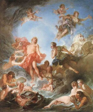 Oil the Painting - The Rising of the Sun  1753 by Boucher,Francois