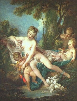Oil canvas Painting - Venus Consoling Love  1751  canvas by Boucher,Francois