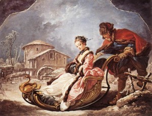 Oil boucher,francois Painting - Winter  1735 by Boucher,Francois