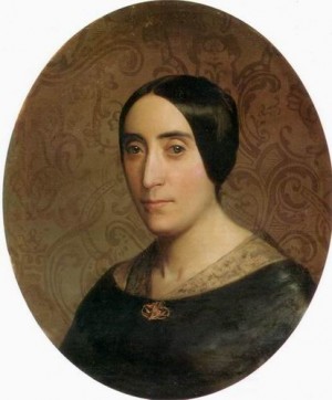 Oil portrait Painting - A Portrait of Amelina Dufaud Bouguereau,1850 by Bouguereau,William