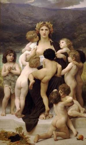 Oil the Painting - Alma Parens  The Motherland 1883 by Bouguereau,William