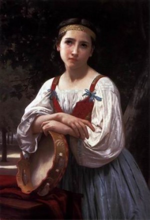  Photograph - Bohemienne au Tambour de Basque  1867 by Bouguereau,William