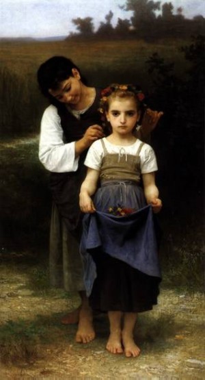 Oil bouguereau,william Painting - Crown of Flowers    1884 by Bouguereau,William