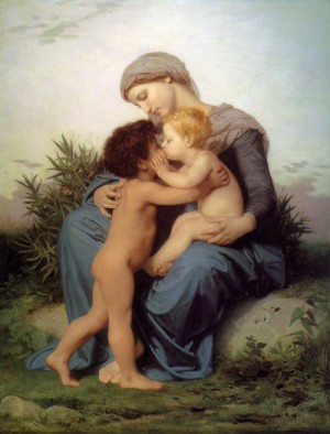 Oil bouguereau,william Painting - Fraternal Love 1851 by Bouguereau,William