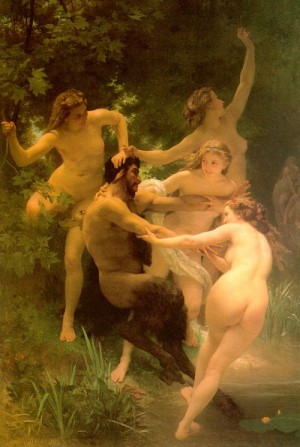  Photograph - Nymphs   Satyr 1873 by Bouguereau,William