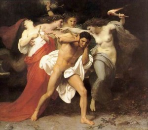Oil bouguereau,william Painting - Orestes Pursued by the Furies by Bouguereau,William