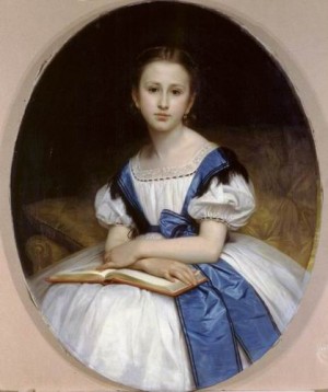 Oil portrait Painting - Portrait de Mlle Brissac by Bouguereau,William