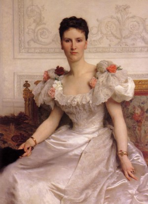 Oil bouguereau,william Painting - Portrait of Madame la Comtesse de Cambaceres 1895 by Bouguereau,William