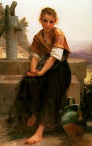 Oil bouguereau,william Painting - The Broken Pitcher by Bouguereau,William