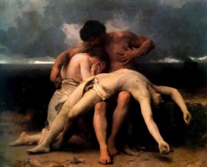 Oil bouguereau,william Painting - The First Mourning by Bouguereau,William