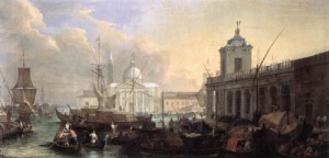 Oil custom Painting - The Sea Custom House with San Giorgio Maggiore   1700s by Carlevaris, Luca