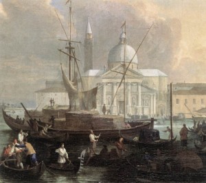 Oil custom Painting - The Sea Custom House with San Giorgio Maggiore (detail)  1700s by Carlevaris, Luca