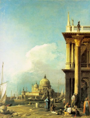 Oil the Painting - Entrance to the Grand Canal from the Piazzetta  1727 by Canaletto