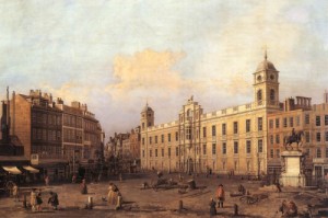Oil canaletto Painting - London Northumberland House  1752 by Canaletto