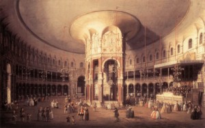 Oil canaletto Painting - London Ranelagh, Interior of the Rotunda 1754 by Canaletto