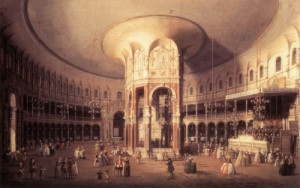 Oil the Painting - London Ranelagh, Interior of the Rotunda 1754 by Canaletto